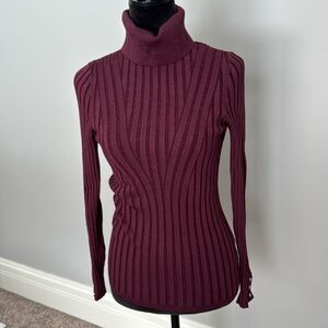 Burgundy turtleneck top